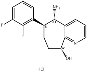 (5S,6S,9R)-5-amino-6-(2,3-difluorofenüül)-6,7,8,9-tetrahüdro-5H-tsüklohepta[b]püridiin-9-ool:divesinikkloriid