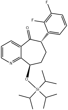(6S,9R)-6-(2,3-difluorofenüül)-6,7,8,9-tetrahüdro-9-[[tris(1-metüületüül)silüül]oksü]-5H-tsüklohepta[b]püridiin-5 - üks