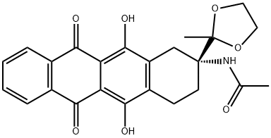 (R)-N-(5,12-dihüdroksü-2-(2-metüül-1,3-dioksolaan-2-üül)-6,11-diokso-1,2,3,4,6,11-heksahüdrotetratseen -2-üül)atseetamiid