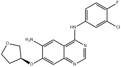 (S)-N4-(3-kloro-4-fluorofenüül)-7-(tetrahüdrofuraan-3-üüloksü)kinasoliin-4,6-diamiin