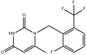 1-[2-fluoro-6-(trifluorometüül)bensüül]-6-metüülpürimidiin-2,4(1 H,3H)-dioon