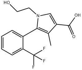 1-(2-hüdroksüetüül)-4-metüül-5-(2-(trifluorometüül)fenüül)-1 H-pürrool-3-karboksüülhape