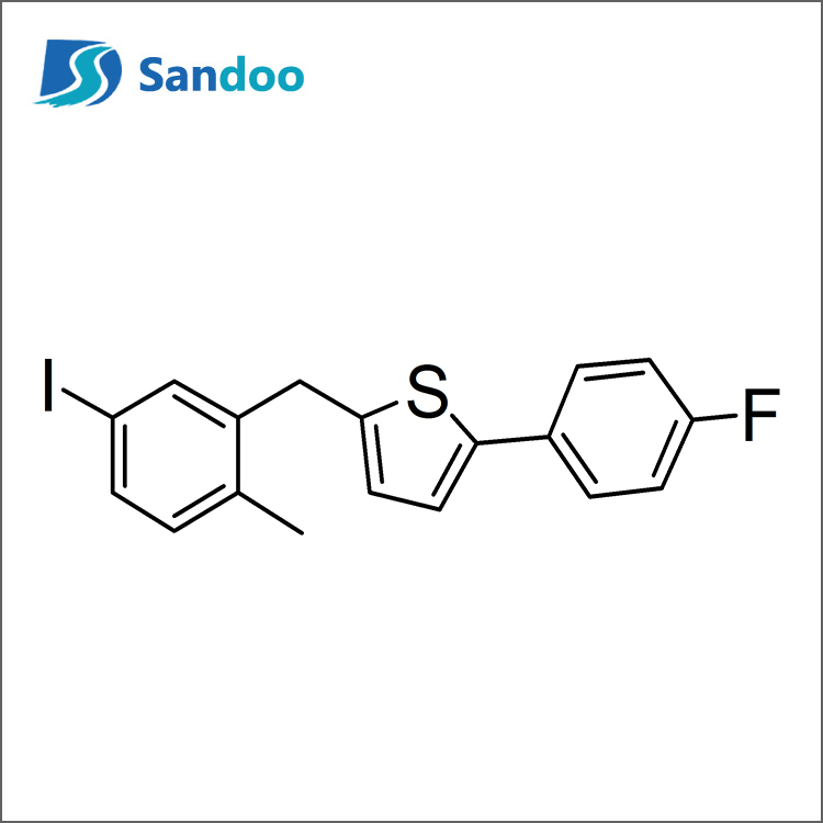 2-(4-fluorofenüül)-5-[(5-jodo-2-metüülfenüül)metüül]tiofeen