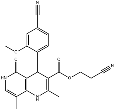 2-tsüanoetüül-4-(4-tsüano-2-metoksüfenüül)-2,8-dimetüül-5-okso-1,4,5,6-tetrahüdro-1,6-naftüridiin-3-karboksülaat