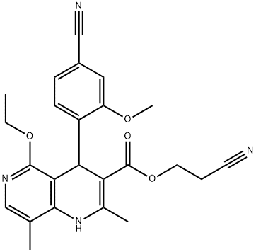 2-tsüanoetüül-4-(4-tsüano-2-metoksüfenüül)-5-etoksü-2,8-dimetüül-1,4-dihüdro-1,6-naftüridiin-3-karboksülaat