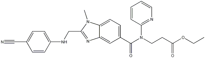 3-[[[2-[[(4-tsüanofenüül)amino]metüül]-1-metüül-1 H-bensimidasool-5-üül]karbonüül]püridiin-2-üülamino]propioonhappe etüülester