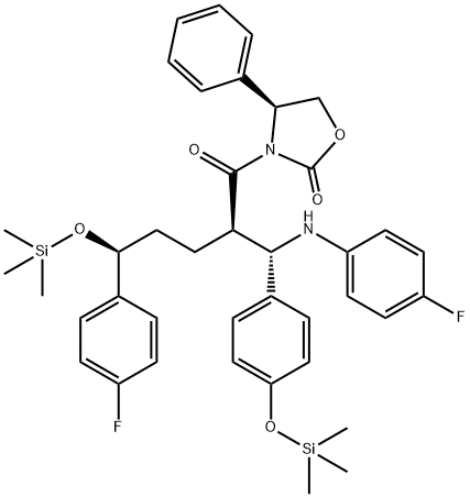 3-[(2R,5S)-5-(4-fluorofenüül)-2-[(S)-[(4-fluorofenüül(amino)]][4-[trimetüülsilüül]oksü]fenüül]metüül]-1- okso-5-[(trimetüülsilüül)oksü]pentüül]-4-fenüül-(4S)-2-oksasolidinoon