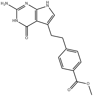 4-[2-(2-amino-4,7-dihüdro-4-okso-1 H-pürrolo[2,3-d]pürimidiin-5-üül)etüül]bensoehappe metüülester