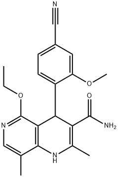 4-(4-tsüano-2-metoksüfenüül)-5-etoksü-2,8-dimetüül-1,4-dihüdro-1,6-naftüridiin-3-karboksamiid