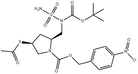 4-nitrobensüül(2S,4S)-4-atsetüültio-2-[[N-butoksükarbonüül)amino]metüül]pürrolidiin-1-sulfamoüül-N-(tert-karboksülaat