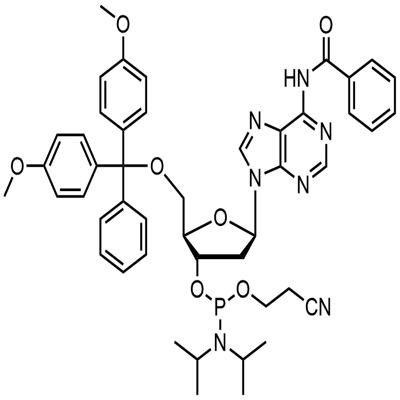 5'-O-(4,4'-dimetoksütritüül)-N6-bensoüül-2'-desoksüadenosiin-3'-(2-tsüanoetüül-N,N-diisopropüül)fosforamidiit