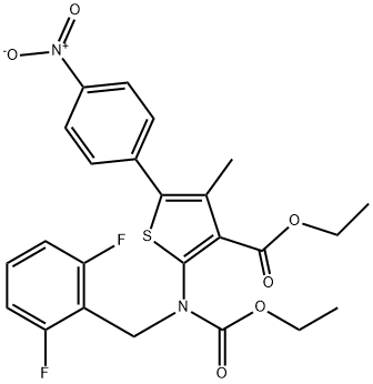 etüül-2-((2,6-difluorobensüül)(etoksükarbonüül)amino)-4-metüül-5-(4-nitrofenüül)tiofeen-3-karboksülaat