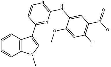 N-(4-fluoro-2-metoksü-5-nitrofenüül)-4-(1-metüülindool-3-üül)pürimidiin-2-amiin
